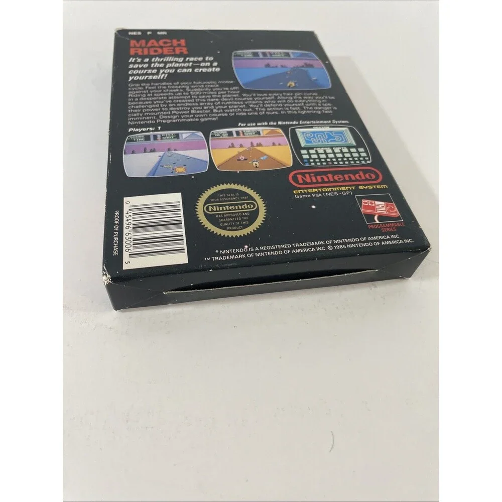 Mach Rider Nintendo NES In Box No Manual 3 Screw Circle Seal Poster Rare